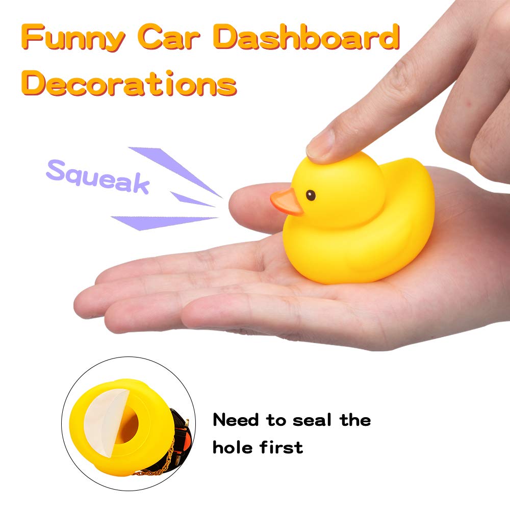 Pato de coche con casco, hélice, pato amarillo rompevientos, decoración interna automática, adornos para coche sin luz, 2 uds.