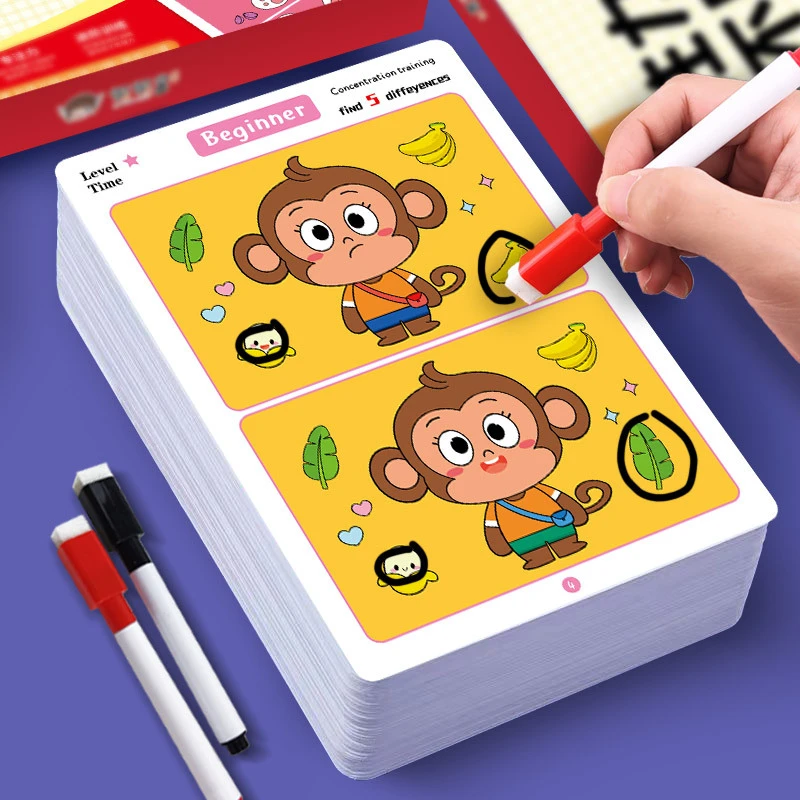 Un gioco educativo per trovare guasti: carta da pulire riutilizzabile per l'addestramento alla concentrazione e dell'attenzione