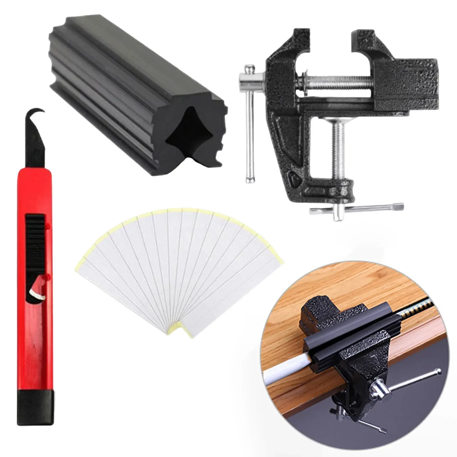 Kit professionale per impugnatura per mazza da golf Strisce per nastro adesivo Morsetto per morsa Rimozione della copertura del mazza Set di riparazione per la sostituzione 1PC