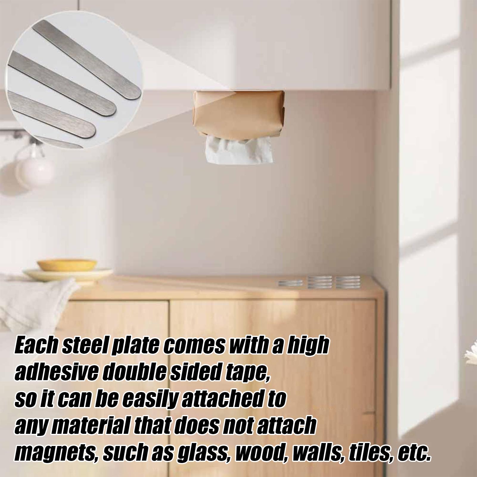 Adhesive Metal Plate For Magnets 10 Pieces Magnetic Adsorption Steel Plate Self-Adhesive Phone Case Strips For Science Lab Craft