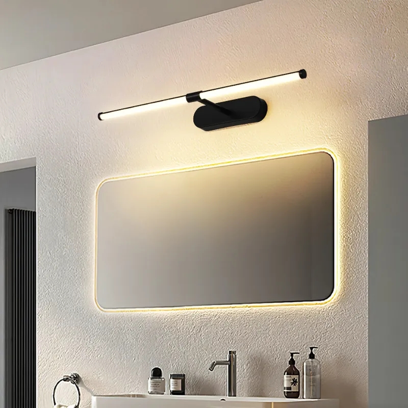 Lámpara de pared LED con luz de espejo, luz de pared moderna para baño, 43cm, 58cm, AC85 - 265V, iluminación interior, apliques de pared para dormitorio, accesorios de iluminación