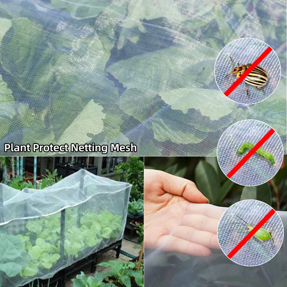 Insektennetz für Gartenpflanzen, Gemüse-, Blumen- und Obstpflege, Abdecknetz, Schädlingsbekämpfung, vogelsicheres 60-Mesh-Schutznetz