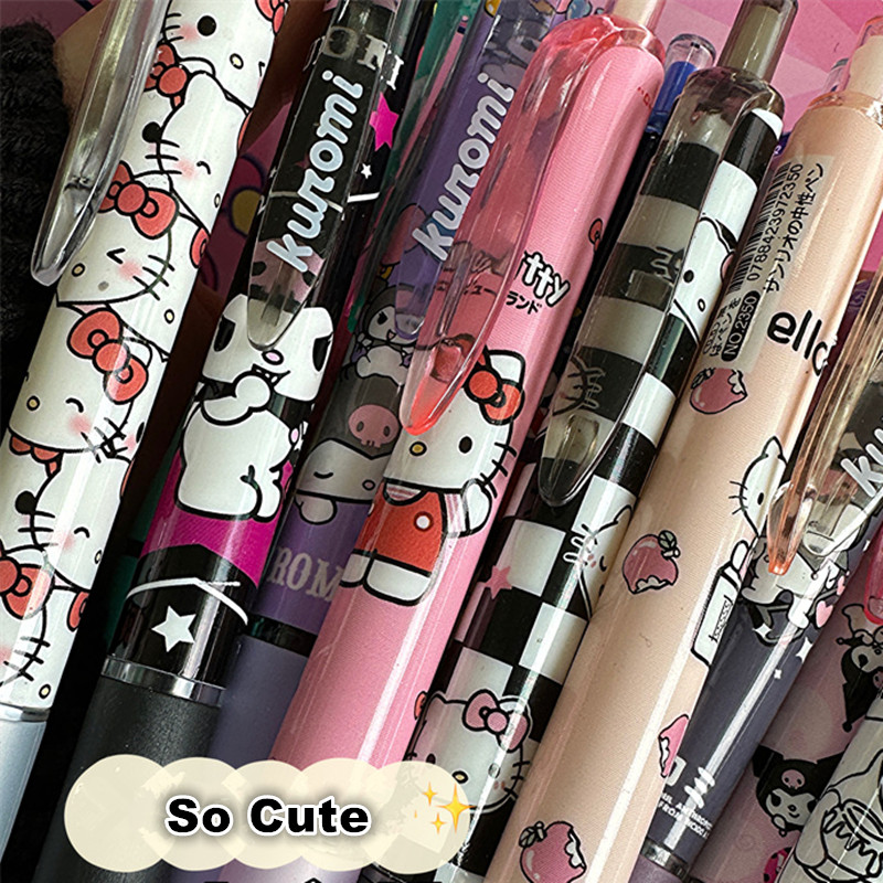 6 Teile/satz Kawaii Kuromi 0,5mm Gel Stifte Set Nette Schwarz Stift Cartoon Schule Student Schreibwaren Geschenk