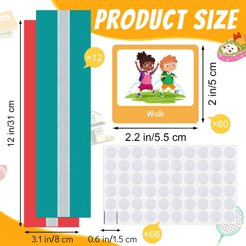 60 Cards Visual Daily Schedule Chart for Kids With Autism Pocket Chart Materials Montessori Learning Educational Toy