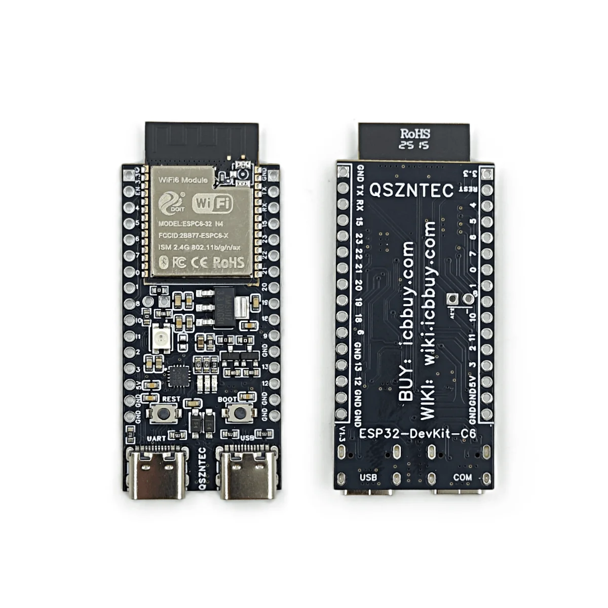 ESP32-C6-DevKitC-1 Placa central de ESP32-C6 WIFI6 BLE Zigbee Módulos compatibles con la serie ESP32 de consumo de energía ultrabajo