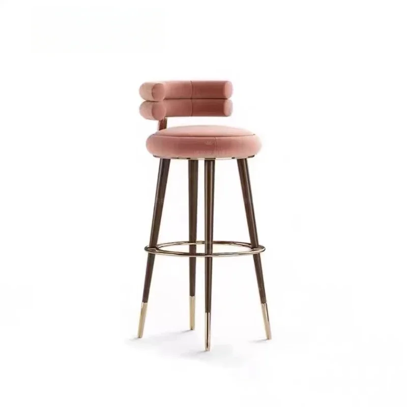 แผนกต้อนรับเก้าอี้บาร์เดี่ยวDesigner Minimalist Creativeเคาน์เตอร์เก้าอี้สูงสแตนเลสโมเดิร์นTaburetes De Barเฟอร์นิเจอร์