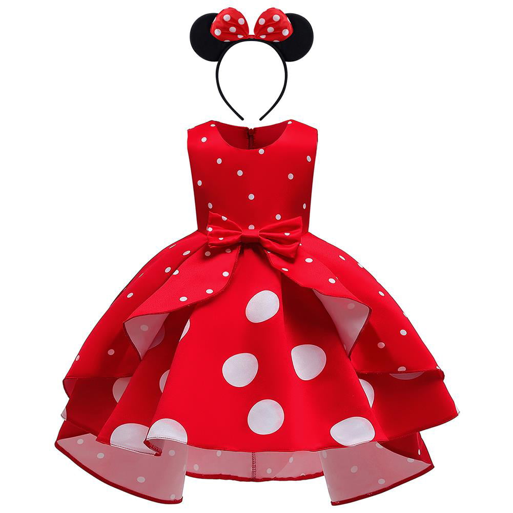Vestidos para niña, ropa para niña, vestido de princesa tutú + diadema con orejas de Minnie Mouse, disfraz elegante para fiesta de cumpleaños y Halloween