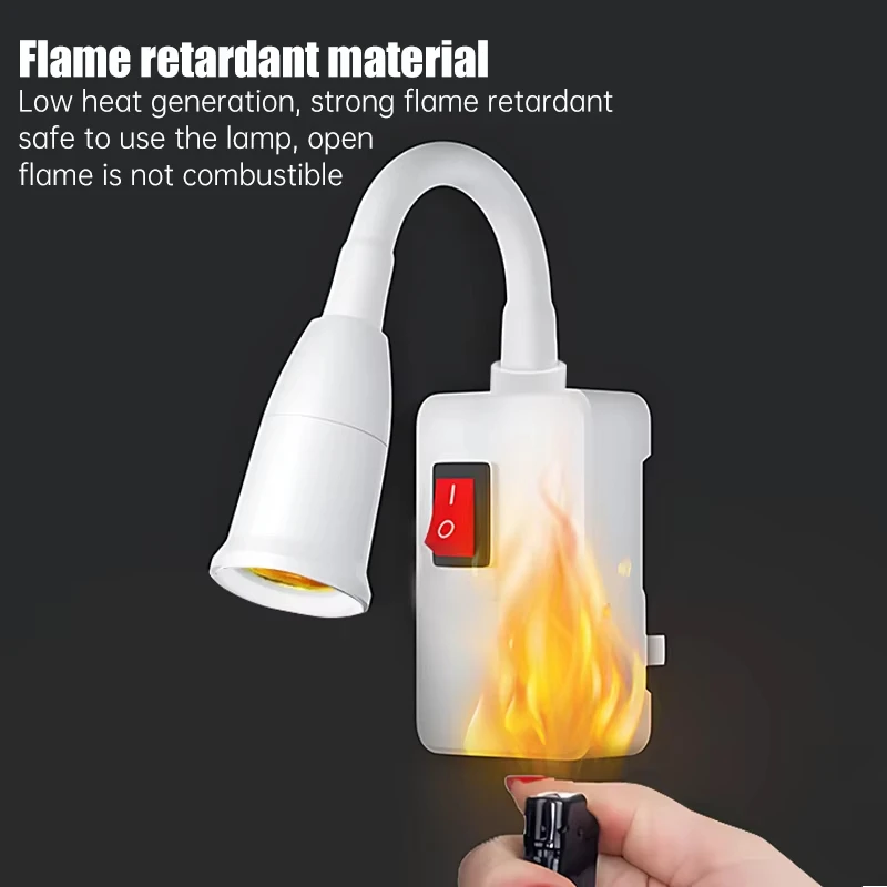 Portalámparas con casquillo E27, Base de lámpara Led, cabezal de lámpara giratorio enchufable directo con interruptor, portalámparas con enchufe europeo, lámpara de mesa LED