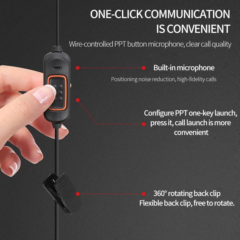 Nowy zestaw słuchawkowy z mikrofonem Baofeng 780 do BaoFeng UV-5R UV-5RH UV-21 PRO Quansheng UV-K6 Walkie Talkie Akcesoria do radiotelefonów dwukierunkowych