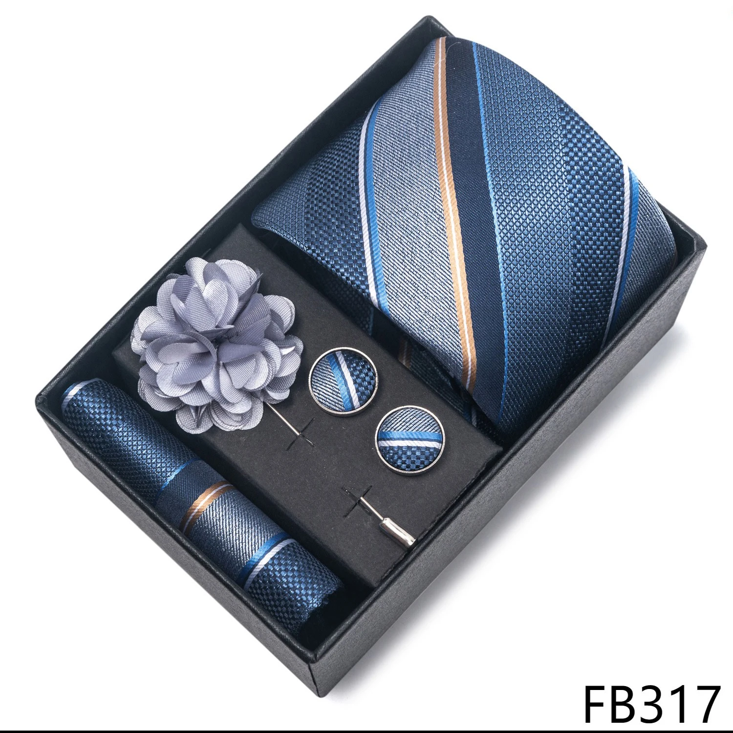 New Designer Blue Red Green Paisley Ties For Men Wedding Party Neck Tie Luxury Tie Pocket Square Cufllink Brooch Set