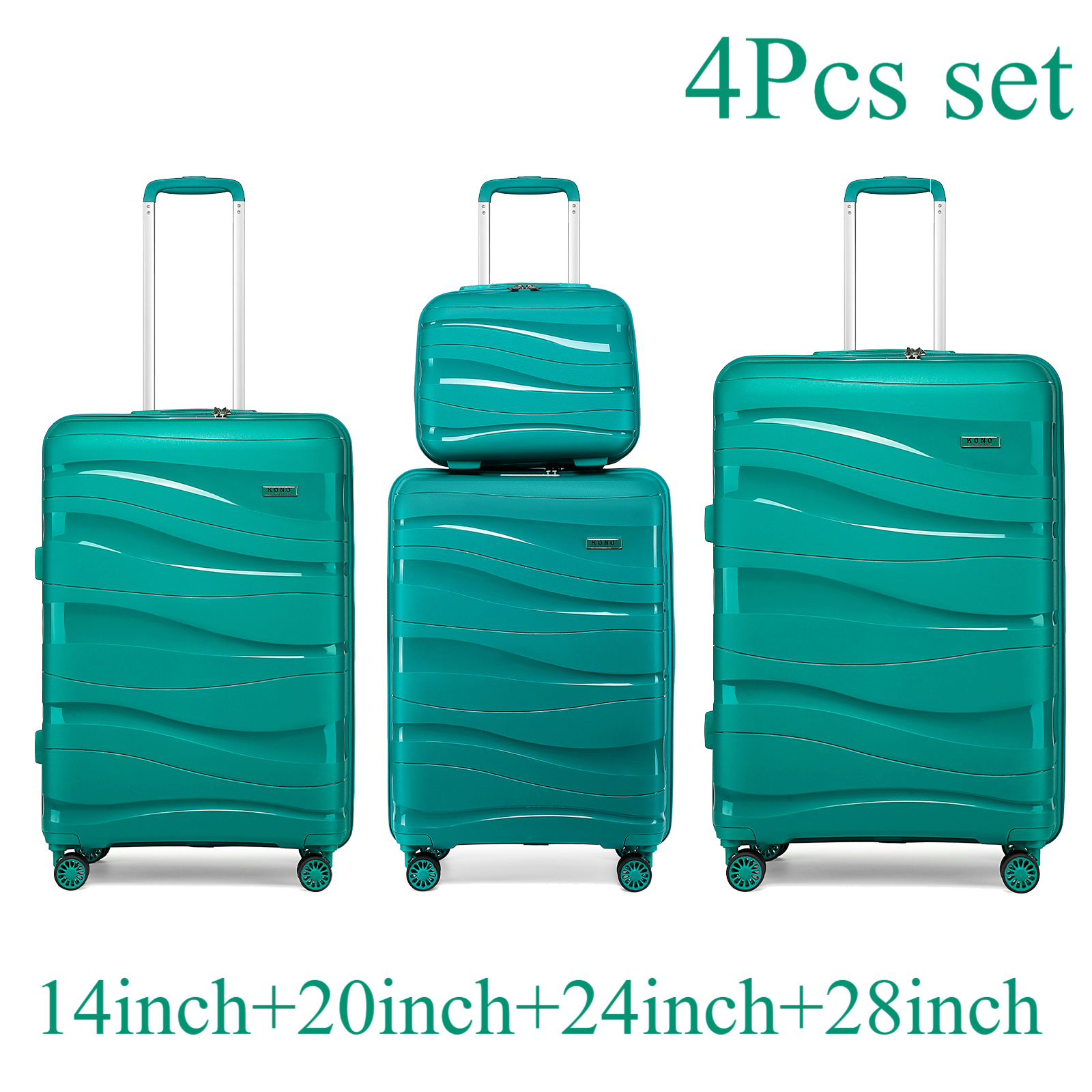 Walizka KONO lekka twarda obudowa walizka z polipropylenem TSA Lock (M/L/XL) (zestaw 2/3/4 Pcs)