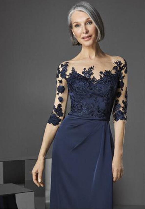 Tailor Shop แม่เจ้าบ่าว Mother Of Bride ชุดเจ้าสาวแม่ชุดชุดเดรสปาร์ตี้ Plus ขนาดน้ำเงินแม่ของเจ้าสาวชุด