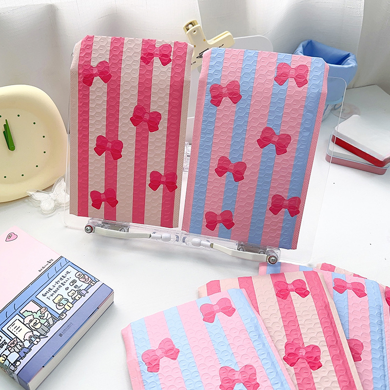 10 ชิ้น Bowknot Bubble Envelope Bag สีชมพู Bubble Self Seal Mailing Bags เบาะซองแพคเกจสําหรับของขวัญ