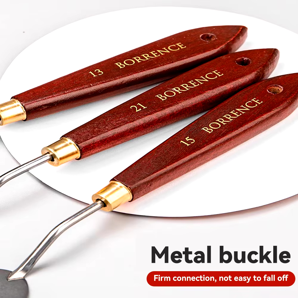 Borrence 1/3/5/7 개/대 스테인레스 스틸 유화 칼 아티스트 주걱 미술 도구 편지지 용품 그림 그리기 키트