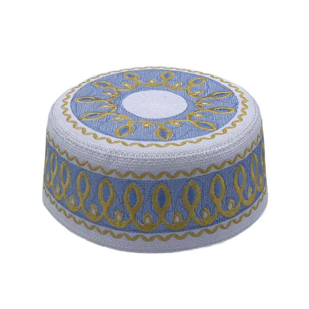メンズ刺繍されたイスラム教徒の帽子,上下のフラットハット,エスニックスタイル,シックな日よけ帽,イスラムの男性,kufi,arab,new,2022