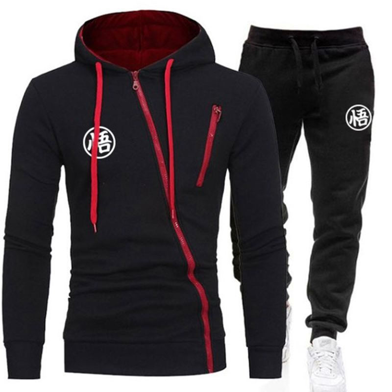 Herbst-Winter-Herren-Trainingsanzug, neu in Kapuzenpullovern, 2-teiliges Set, sportliche Freizeitkleidung, Reißverschluss, Jacke, Mantel, Jogginghose, Anzug