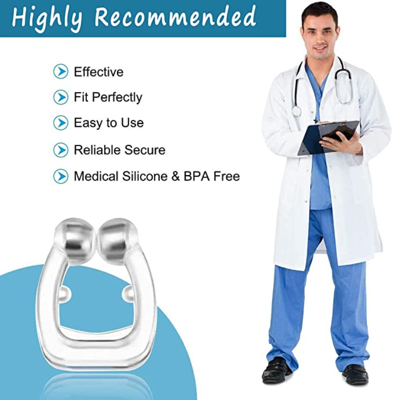 Anti Snoring อุปกรณ์ซิลิโคนคลิปจมูกแม่เหล็กถาด Sleeping Aid ปรับปรุง Sleeping Easy Breathe Apnea GUARD Night อุปกรณ์