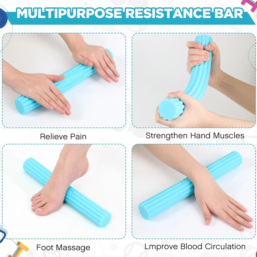 Resistance Twist Bars for Physical Therapy,Weighted Hand Grip Strength Trainer for Injury Recovery,Tennis,Golfer,ElbowTendonitis