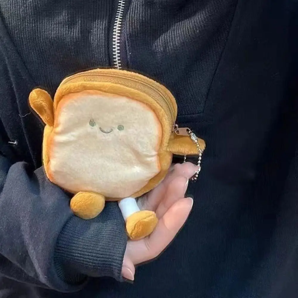 Cartoon Toastbrot Plüschtiere Kinder Münz geldbörse Kopfhörer tasche Münz schlüssel Tasche Puppen tasche Anhänger Geburtstag