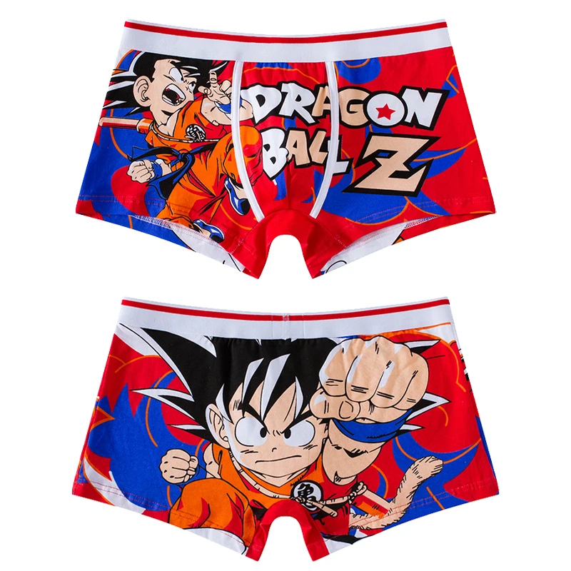Bragas de Dragon Ball para hombre, Boxer de algodón con dibujos animados de Anime, ropa interior, Boxers, moda tejida, flexibilidad, calzoncillos con bolsa transpirable