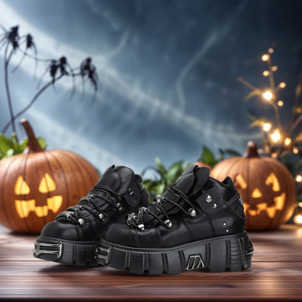 Новинка 2025 года, брендовая женская обувь в стиле панк, туфли на платформе со шнуровкой, высота каблука 6 см, женские рок-сапоги, женские кроссовки с металлическим декором