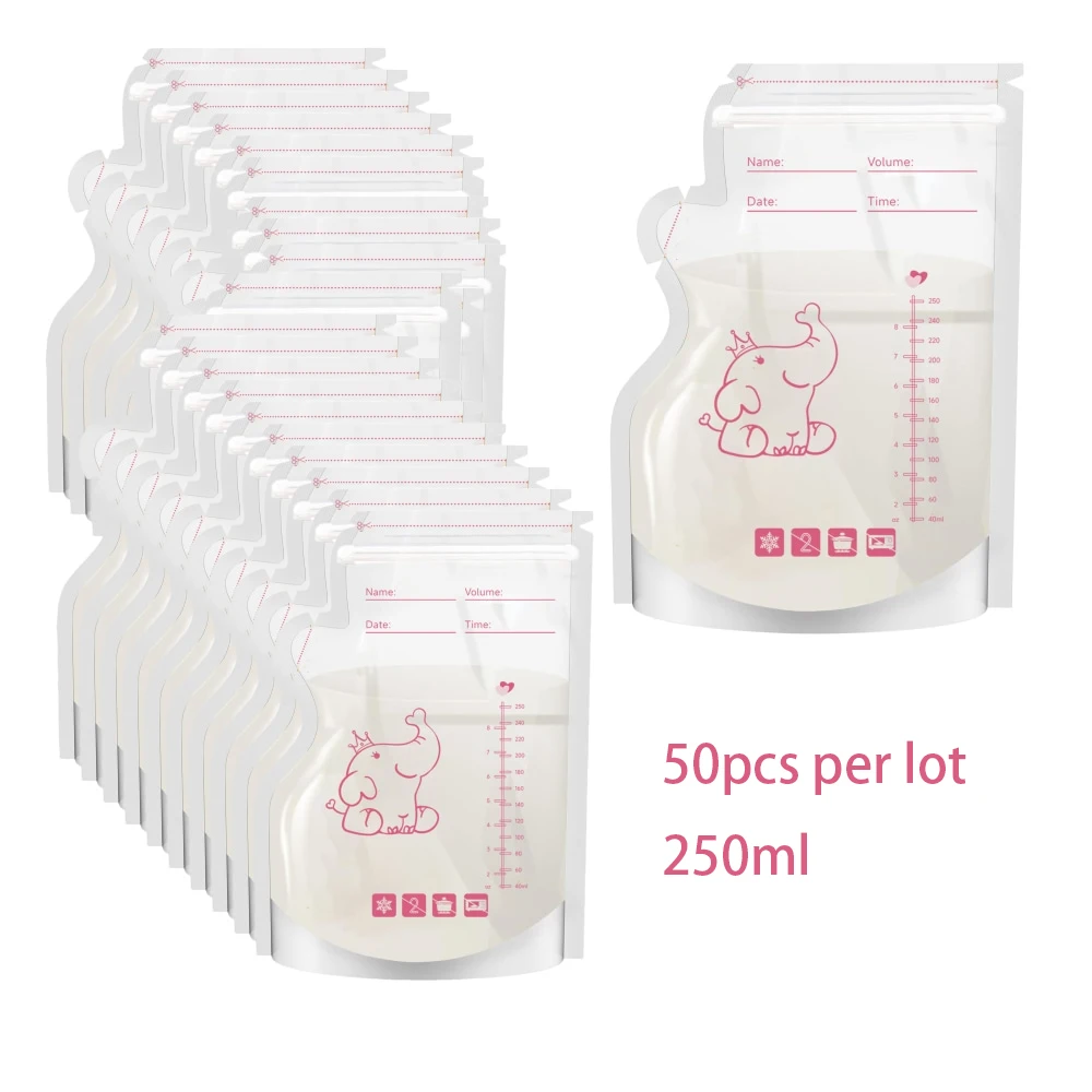 50 Stuks Moedermelk Opbergzakken Pre Gesteriliseerd Lekvrije Bpa Gratis Zakjes Wegwerp Moedermelk Opslag Pompen Bevriezing Elephan