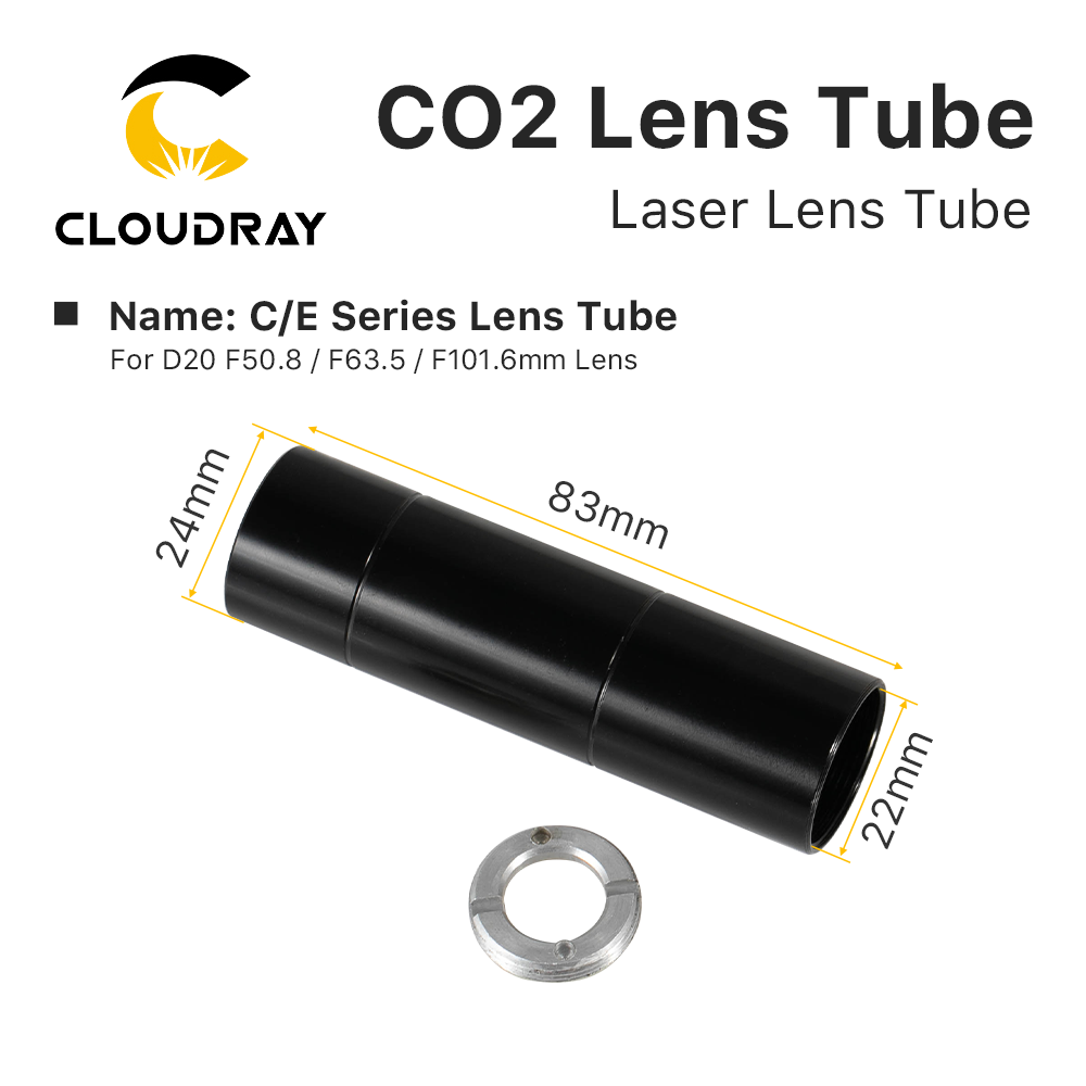Cloudray CO2 レンズチューブ O.D.24 ミリメートル 25 ミリメートル D20 F50.8/63.5/101.6 ミリメートルレンズ CO2 レーザー切断彫刻機レーザーヘッドアクセサリー