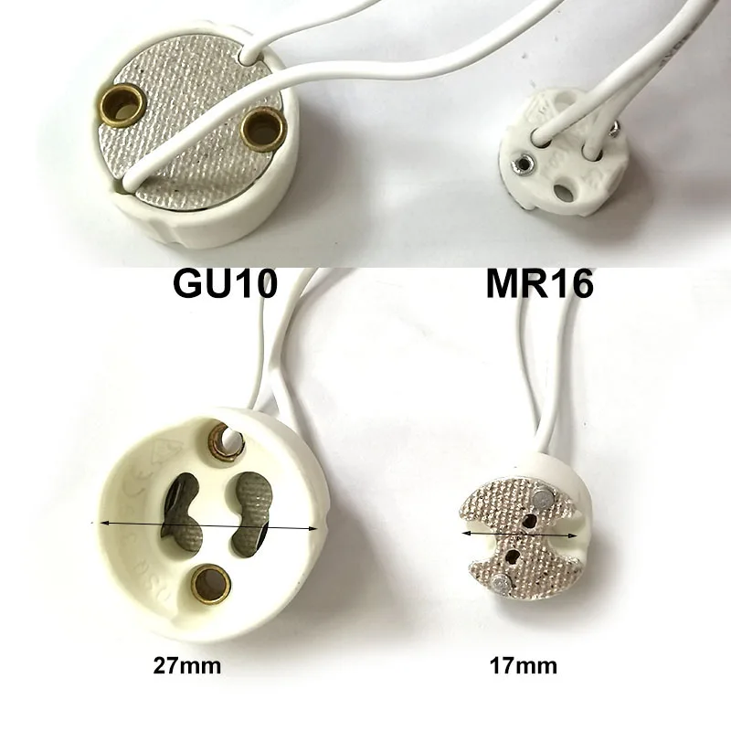 2/5/10 Uds cerámica GU10 MR16 MR11 GU5.3 G4 portalámparas adaptador de base extensión conector de cable enchufe para luz halógena LED