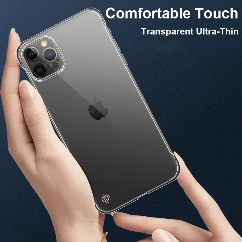 Funda de teléfono transparente sin marco delgada para iPhone 16 15 14 13 12 Mini 11 Pro XS Max XR X 8 7 Plus SE 2022 cubierta de plástico transparente