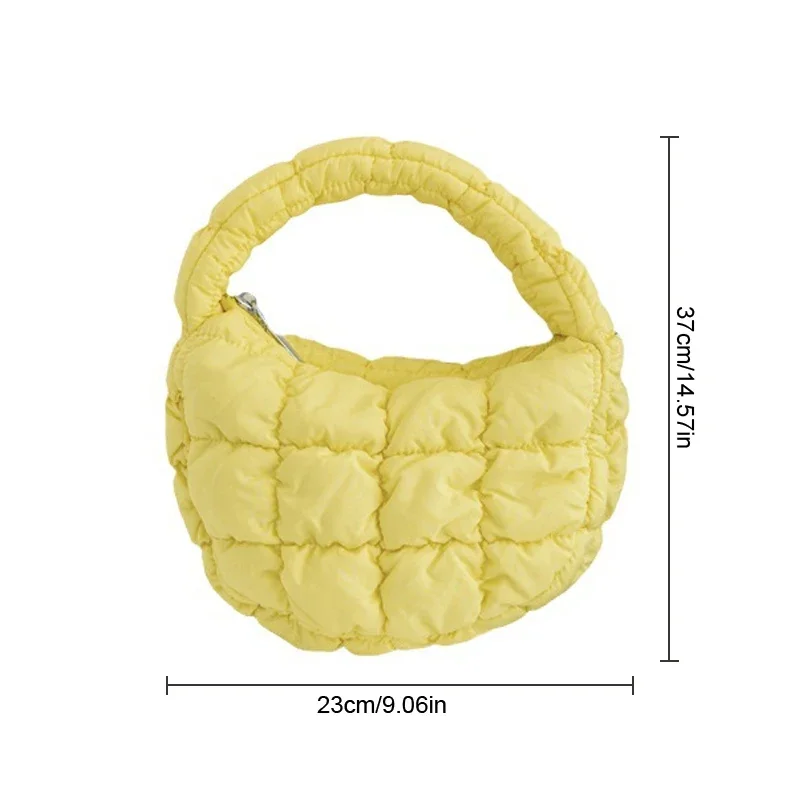 Torebka na słodycze Modna Mini Torebka Puffer Pikowana Okrągła Torebka na Telefon Elegancka Miękka Nylonowa Wyściełana Saszetka na Klucze Prosta Modna Torebka