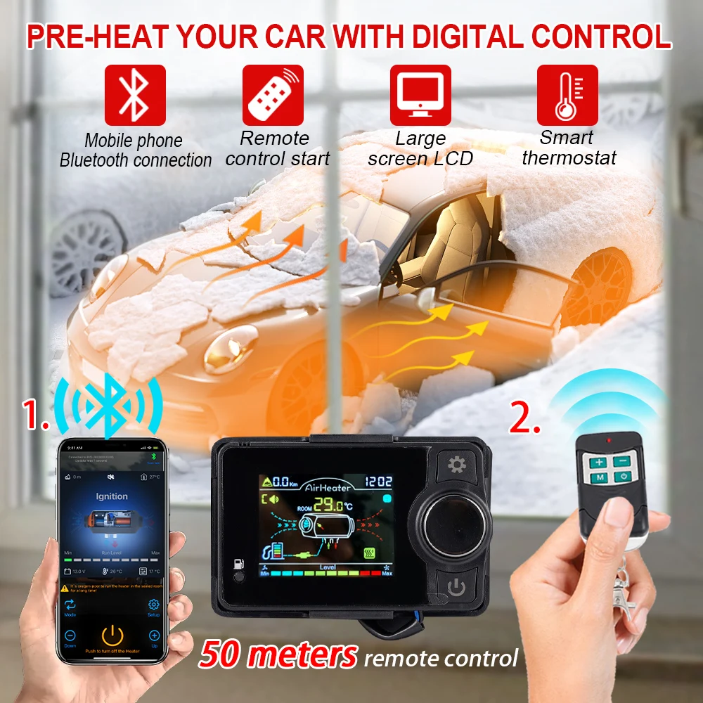 12V Car Air Parking Heater Monitor Switch Manual Buttons Remote Controller LCD Display For Truck Air Diesel Heater Accessories