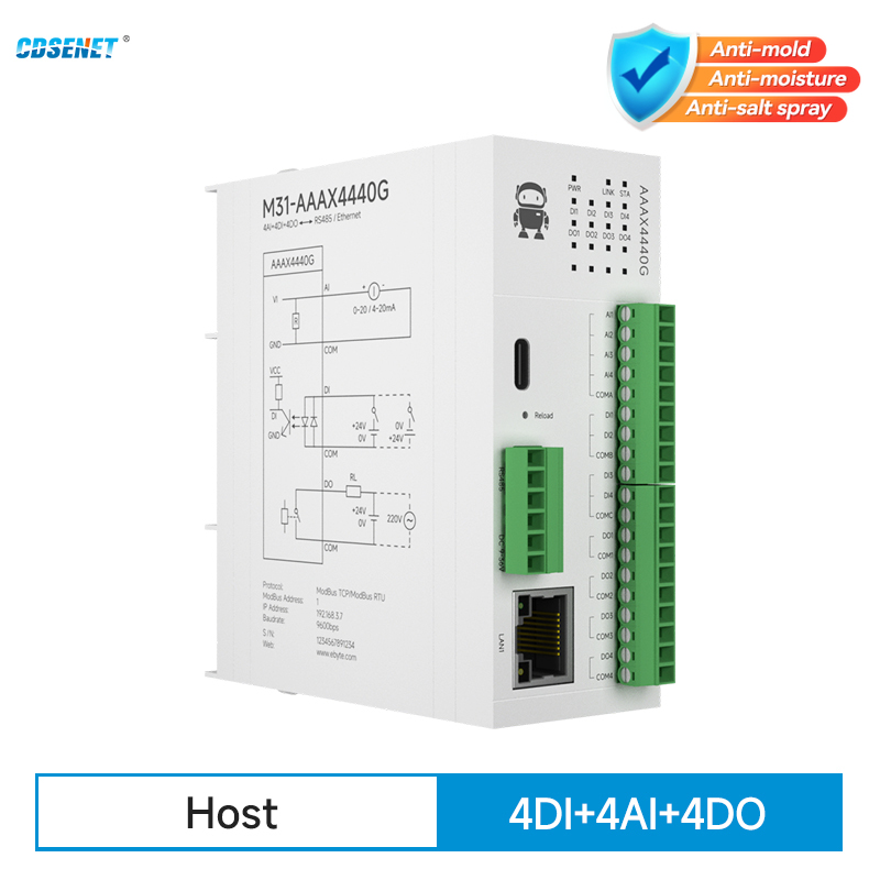 DI AI DO AO Remote IO Modul RS485 Ethernet CDSENET M31 Serie Analog Switch Erfassung Modbus TCP RTU Firmware Upgrade