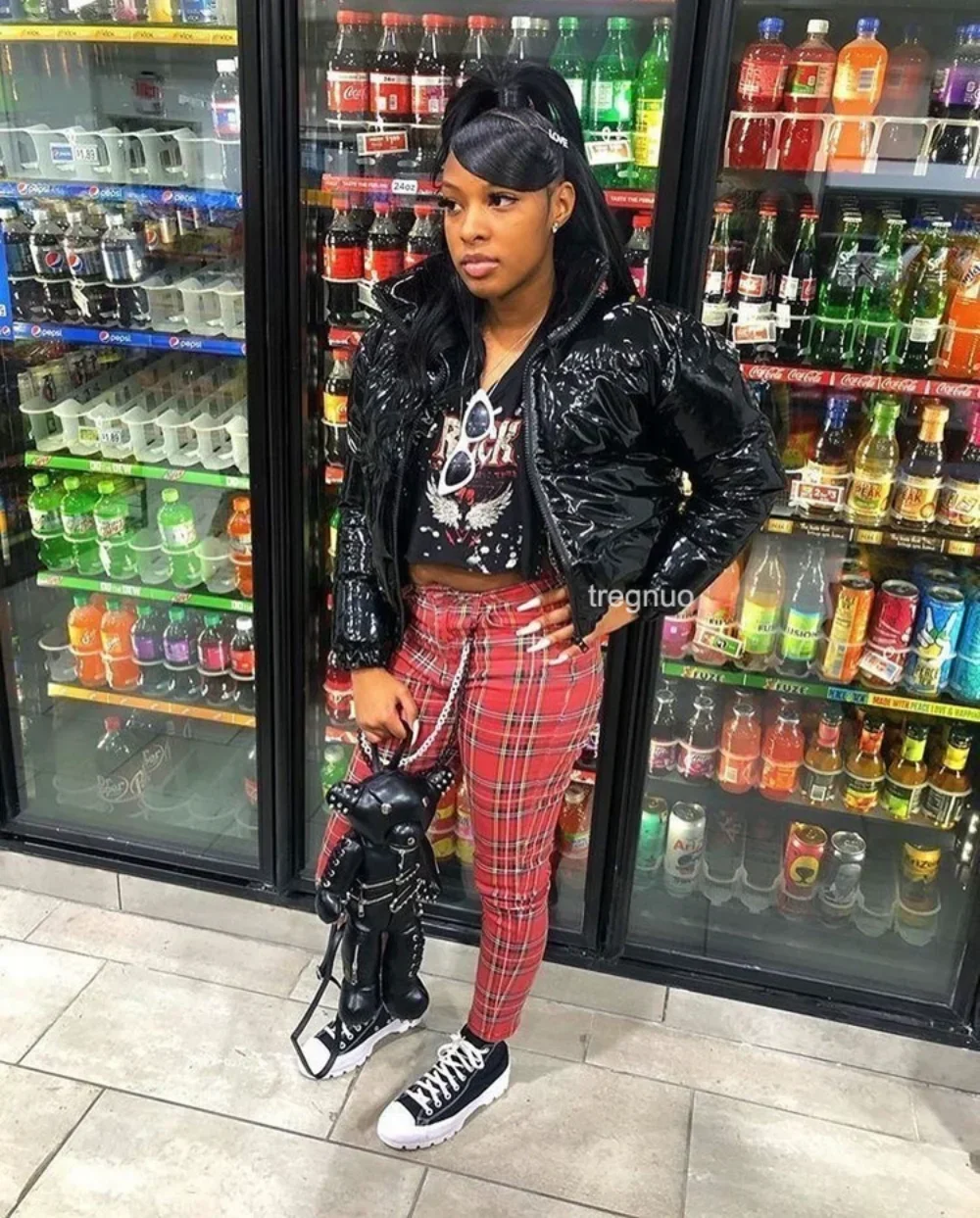 Phụ Nữ Cotton-Áo Đệm Áo Khoác Thời Trang Bóng Dài Tay Thu Đông Cổ Áo Đứng Ngắn Khóa Kéo Gợi Cảm Ấm Áp đường Phố