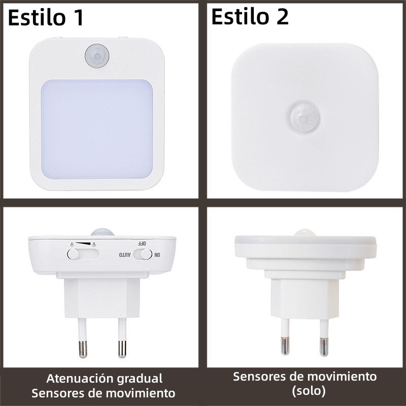 Luz nocturna con Sensor de movimiento con luz LED, lámparas de enchufe europeo, luz nocturna para niños, lámpara de noche inalámbrica para mesita de noche, dormitorio