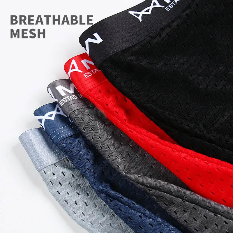 Miiow 3 pçs roupa interior masculina de seda gelo boxers sexy malha calcinha masculina grafeno antibacteriano cuecas boxer homem L-4XL