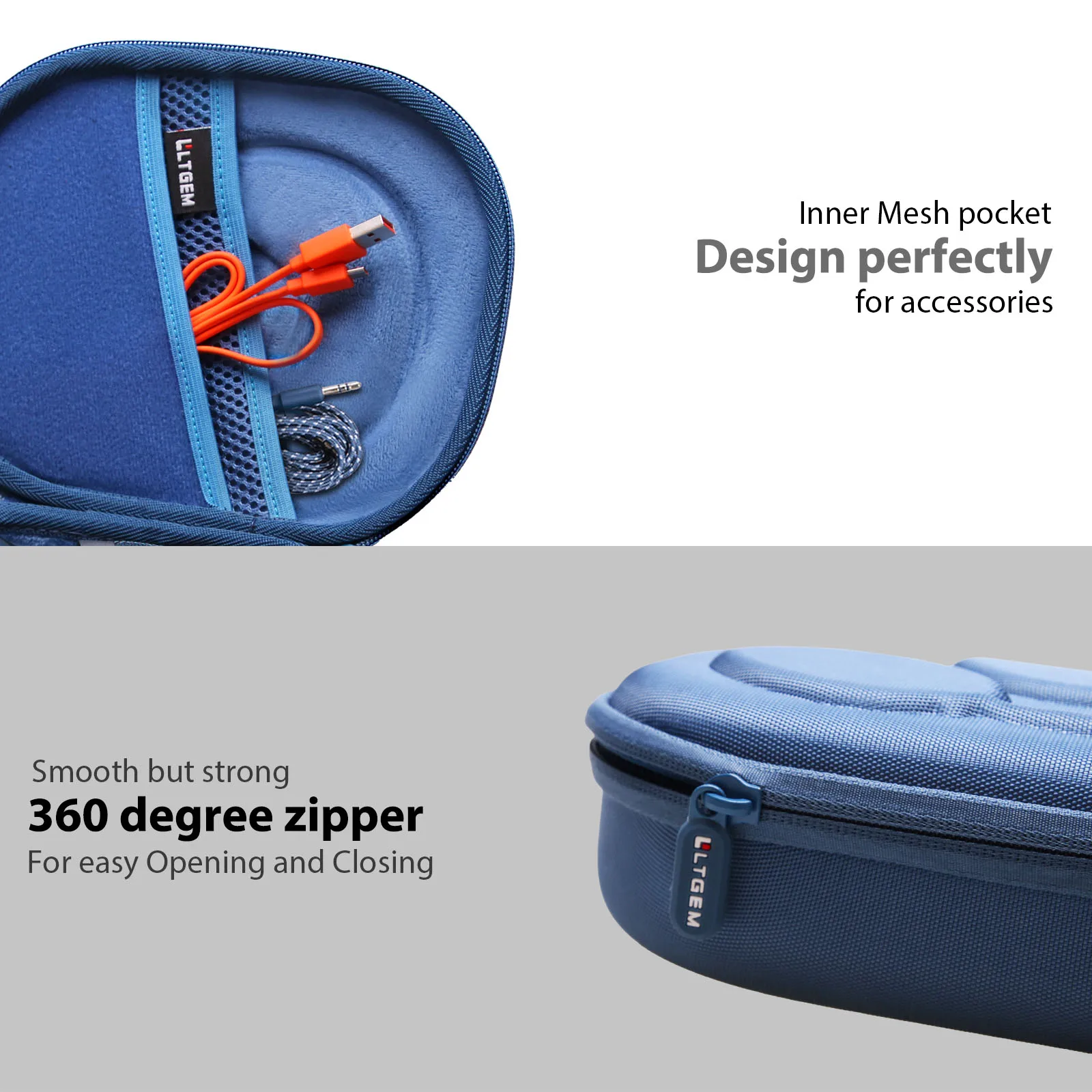LTGEM EVA Hard Case for JBL Live 770NC/660NC/650BT/460NC and JBL Tune 770NC/710BT/520BT/500/Tour One/E45BT Bluetooth Headphone