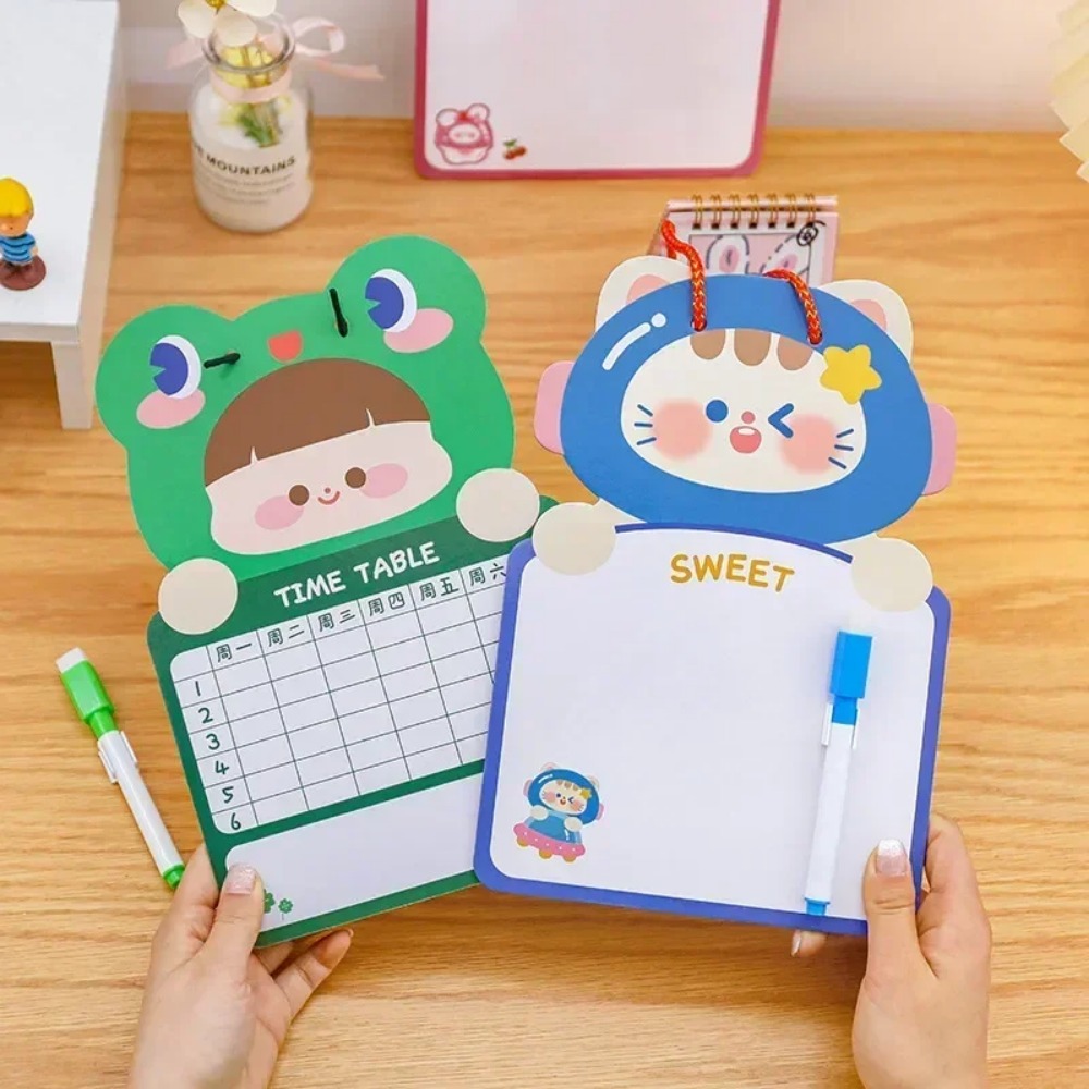 Löschbares doppelseitiges Zeichenbrett für Kinder zum Aufhängen von Nachrichten, Graffiti-Schreibblock, Spielzeug-Whiteboard-Stift für Kinder, Geburtstagsgeschenk
