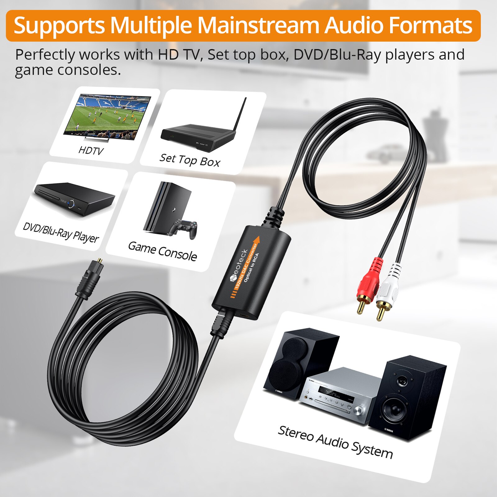 Neo teck 192khz digital zu analog audio konverter optischer toslink to rca audio adapter männlicher anschluss dac konverter