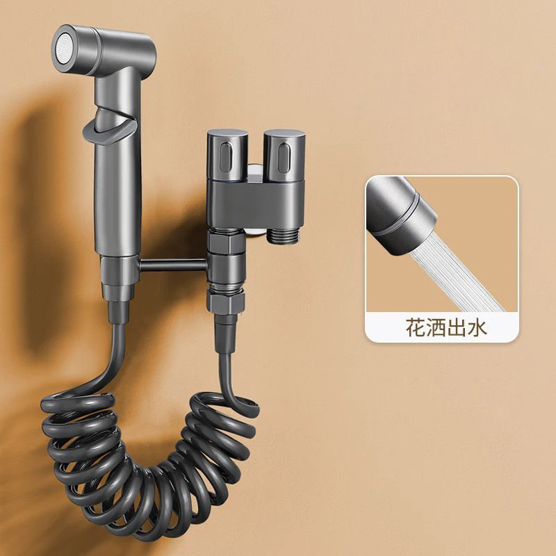 Hygienische Dusche, WC, Bidet-Sprühgerät, Duschkopf, Doppelauslass, Eckventil, Wandmontage, Doppelauslass, Bidet-WC-Zubehör