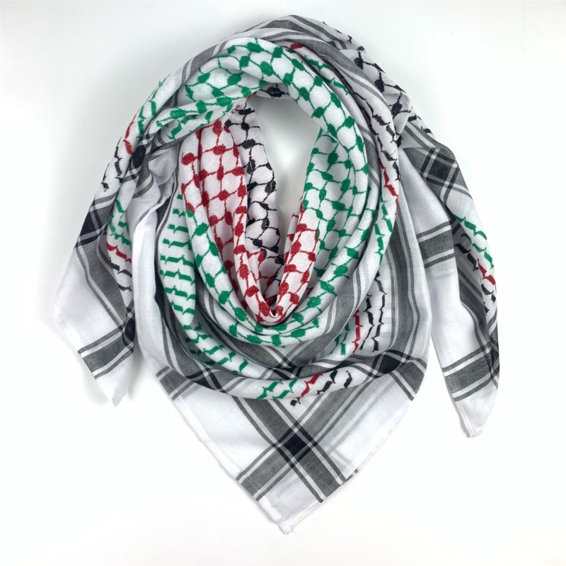 Bufanda Shemagh con diseño desértico, Jacquard geométrico, keffiyeh árabe, turbante, chal, bufandas cuadradas, Bandana, para