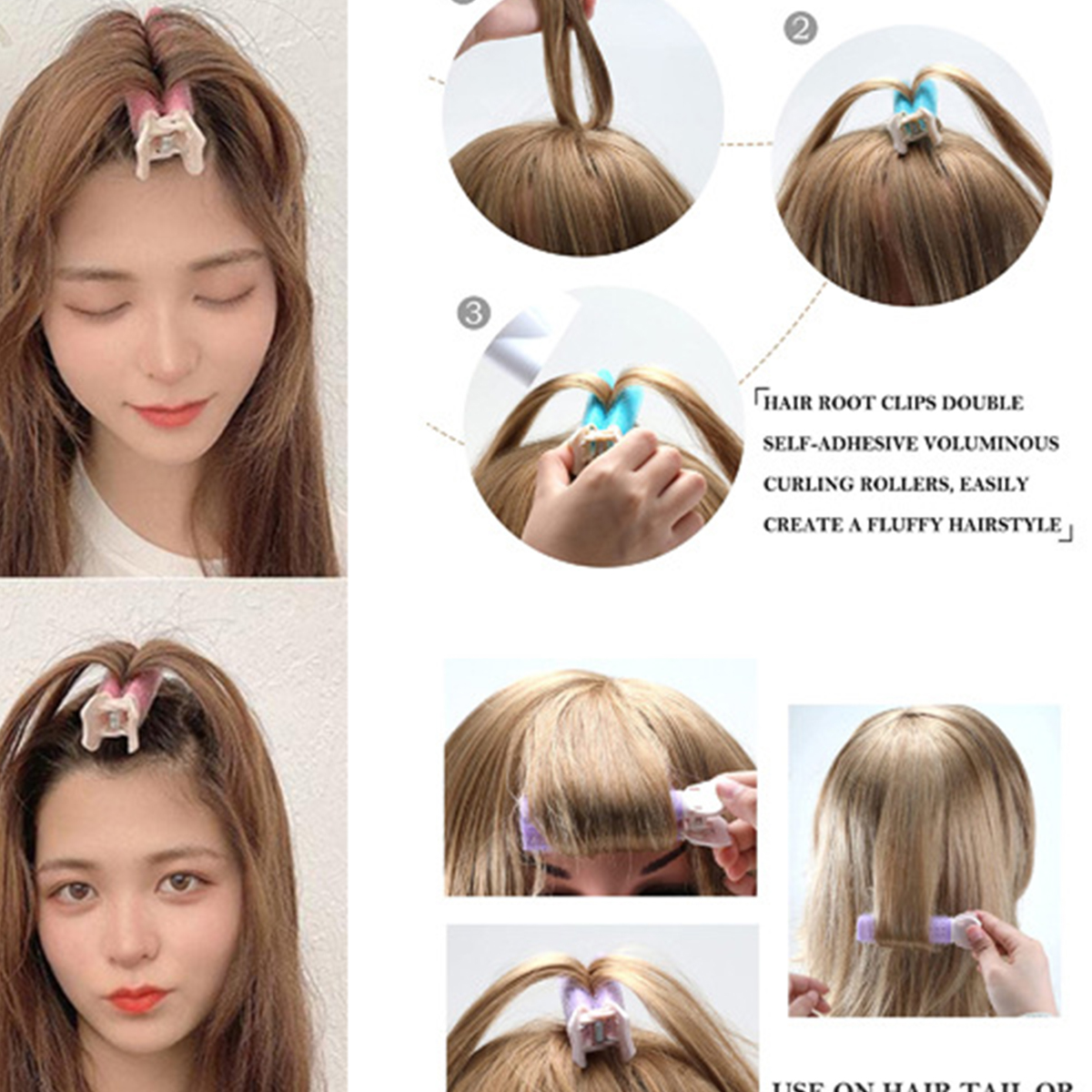 Raiz de cabelo natural clipes macios hairpin rolos de cabelo encaracolado culottes franja estilo de cabelo preguiçoso estilo coreano acessórios de cabelo