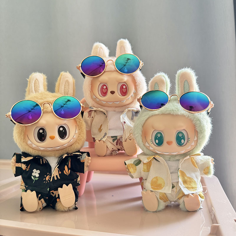 Poppenkleertjes voor Labubu Poppenkleertjes Strandresortstijl Overalls Labubu Idol V1 V2 Poppenkledingaccessoires 15/17 cm pluche pop