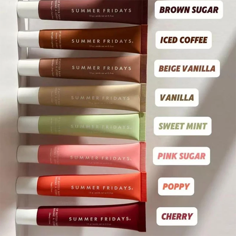 Summer Friday's Vanilla Beige Lip Balm Moisturizing Transparent ลิปสติก Set Smooth Soft Tube Mirror Lip Gloss Lip Makeupv