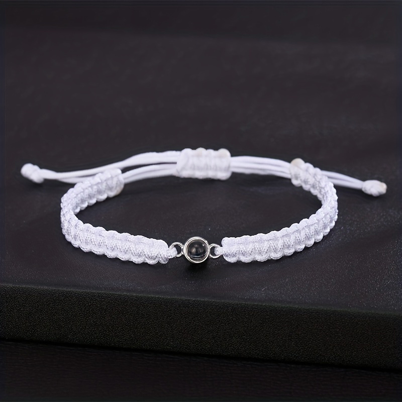 Custom Color Picture Projection Bracelet Copper Pendant Hand Woven Rope 2025 New Romantic Christmas Gifts Girlfriend Mom