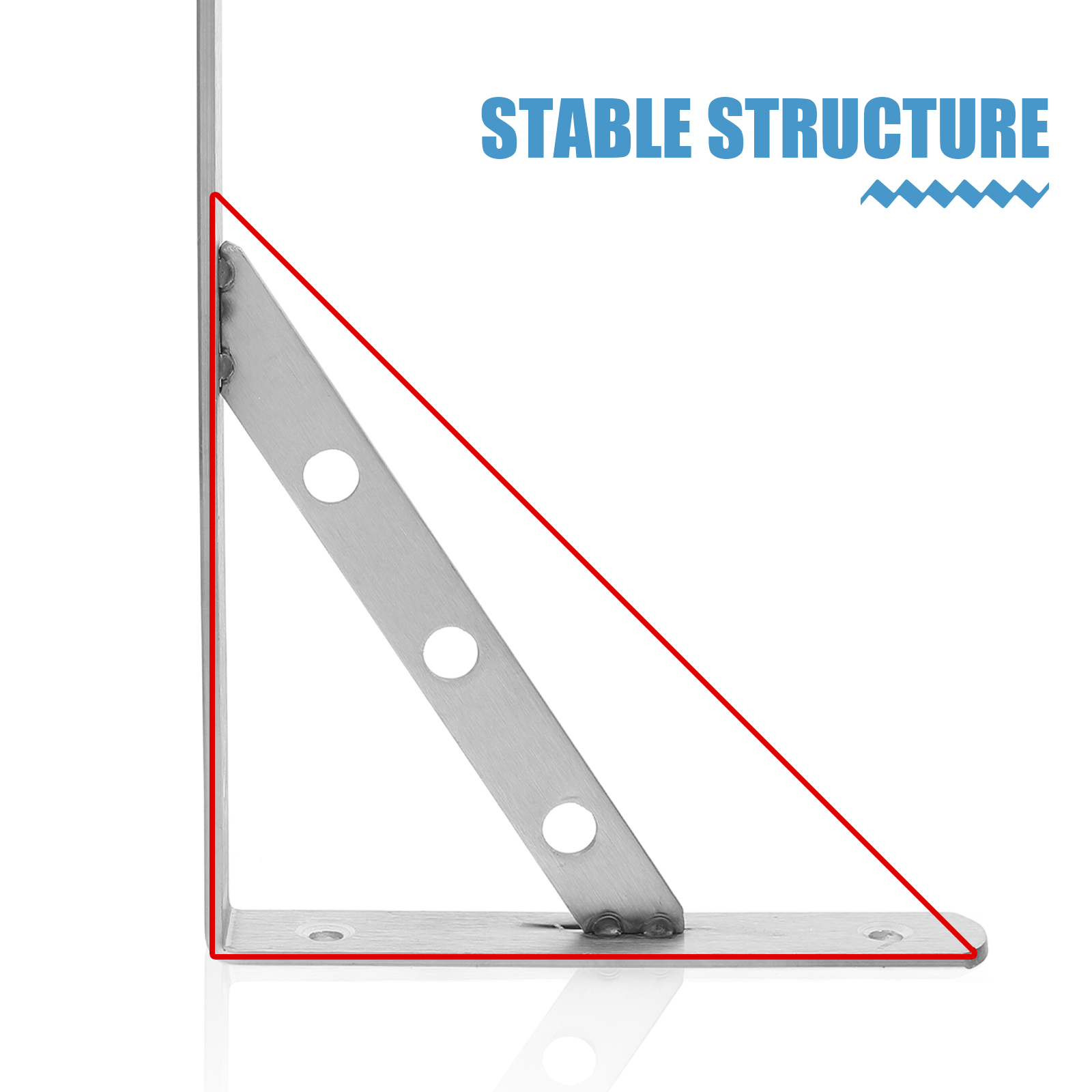 Rak Pengeringan Sudut Sudut Kanan Braket Segitiga Dudukan Batang Pakaian Baja Tahan Karat