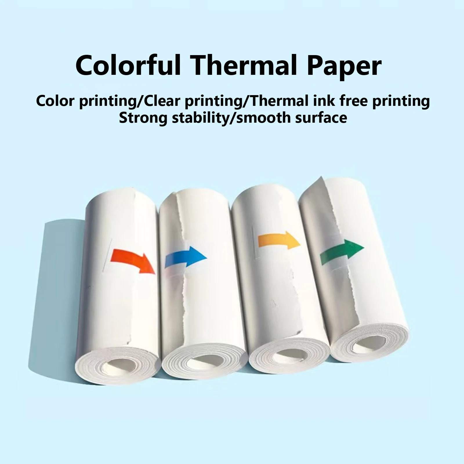 Papel térmico de 4 rollos de colores para impresión en color, para cámara de impresión instantánea, papeles de colores para niños sin impresión de tinta