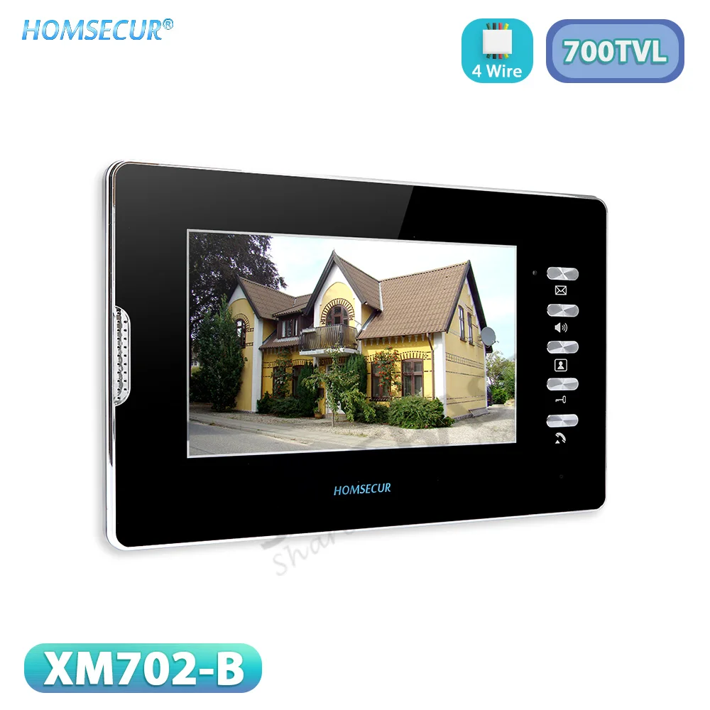 7 "/4,3" TFT ЖК-монитор для помещений с вилкой для HOMSECUR 4-проводной 700TVLine видеодомофон, домофон, система домашней безопасности
