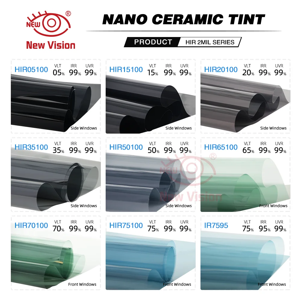 Película Solar de ventana de nanocerámica para coche, protección de privacidad resistente al calor, Ultra Hd, 0,5x4M, IR100 % de alta calidad