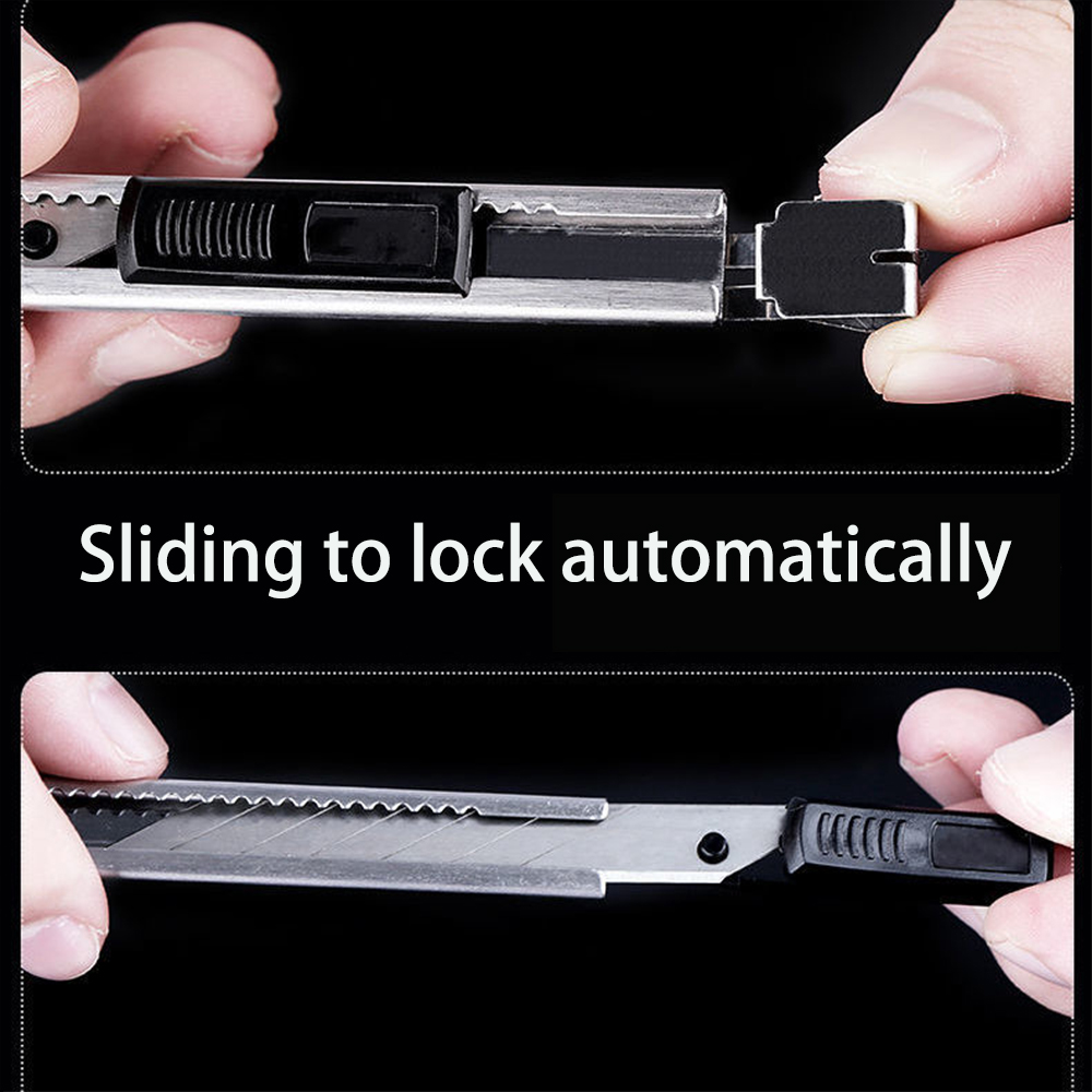10PCS 30 60 องศาเครื่องตัดกล่อง 9 มม.ใบมีดยูทิลิตี้มีดเหล็กคาร์บอน Self-Locking Design ตัดเครื่องมือวอลล์เปเปอร์กล่อง