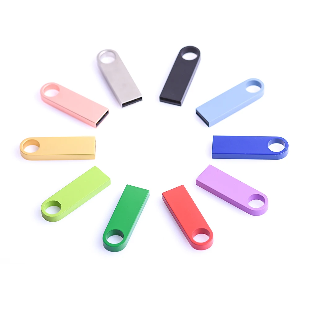 USB-Flash-Laufwerk, buntes Metall, 128 GB, 64 GB, 32 GB, 16 GB, 8 G, 4 GB, 128 m, kostenloser Schlüsselanhänger, Memory Stick, kreatives Geschäft